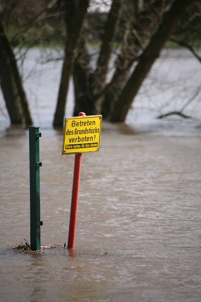 Flooded Land Weser Rinteln Lower Saxony — Stock Photo, Image