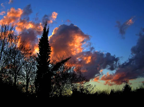 Schöner Abendhimmel Launischer Himmel — Stockfoto