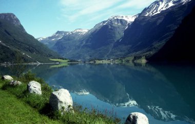 Norway on nature landscape background clipart