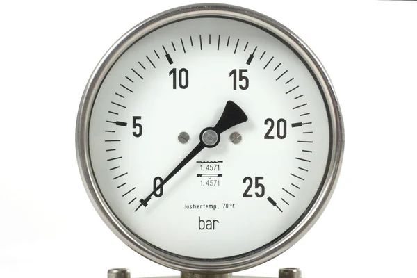 Manometer Isolerad Mot Vit Bakgrund — Stockfoto