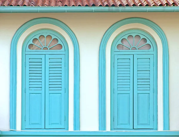 Vista Detalhada Uma Antiga Casa Comércio Chinesa Cidade China Cingapura — Fotografia de Stock