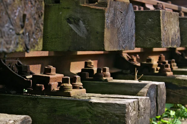 Närbild Tåg Järnväg — Stockfoto