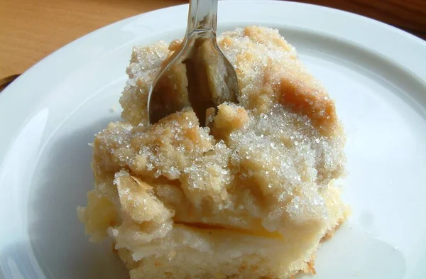 Leckeren Kuchen Auf Hintergrund Nahaufnahme — Stockfoto