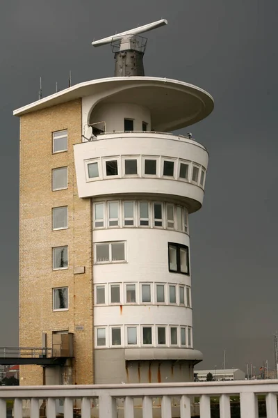 Torre Radar Cuxhaven Vecchio Amore Fronte Imminente Muro Temporale — Foto Stock
