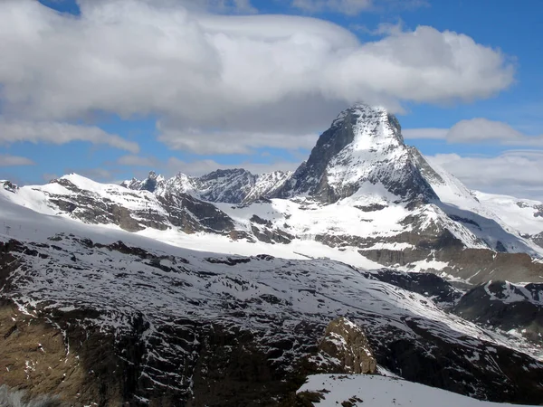 Bulutların Içindeki Matterhorn Fotoğraf Gornergrat — Stok fotoğraf