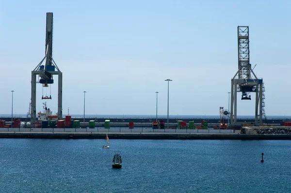 Zona Navigazione Nel Porto Container — Foto Stock