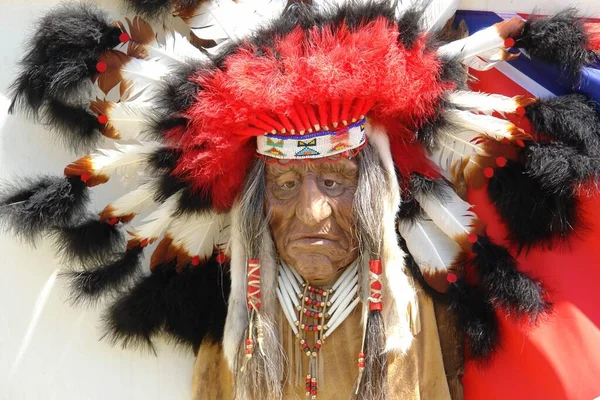 Jefe Indígena Africoamericano Disfrazado Rey Dios — Foto de Stock