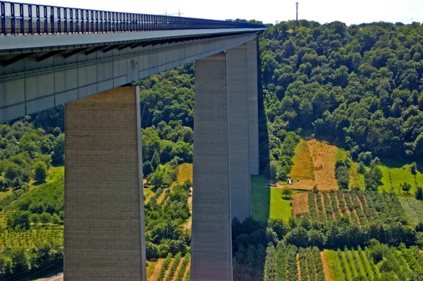 Esta Ponte Auto Estrada Adorna Vale Moselle Perto Dieblich Winningen — Fotografia de Stock