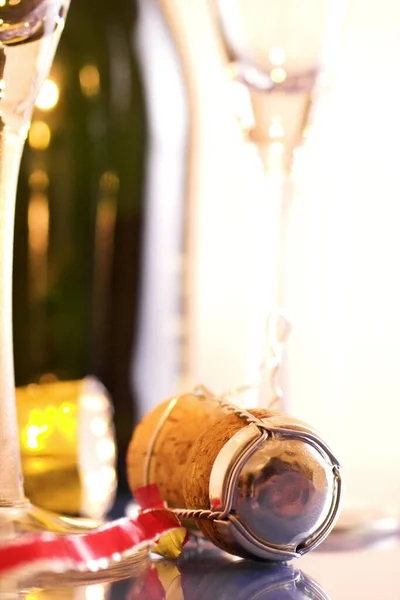 Bottiglia Vino Bicchieri — Foto Stock