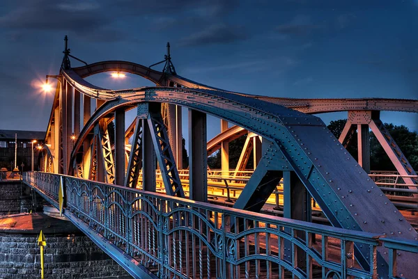 Ponte Girevole Nel Porto Krefeld Linn Mappatura Tono Facile — Foto Stock