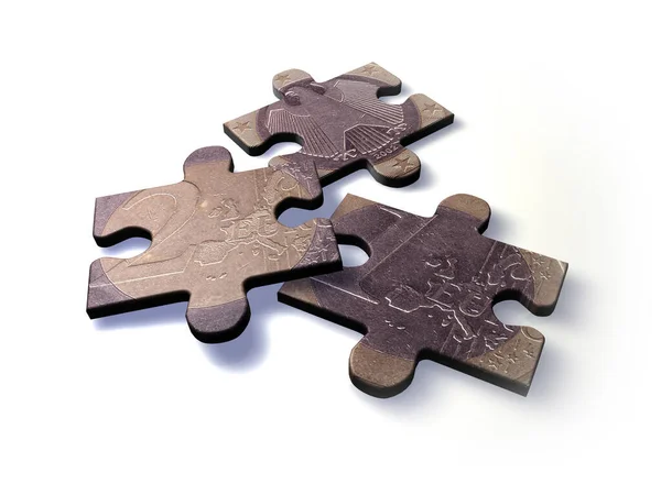 Puzzel Verbonden Puzzelstukje — Stockfoto