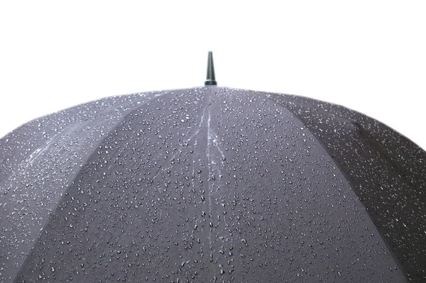 Zwarte Paraplu Witte Achtergrond — Stockfoto