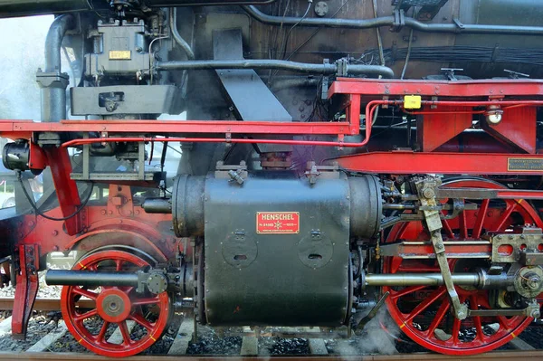 Oude Stoomlocomotief Spoorvoertuig — Stockfoto