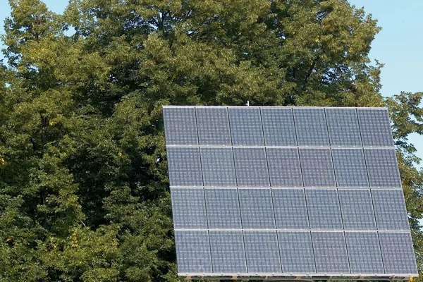 Güneş Pilleri Iklim Koruması Elektrik Gücü — Stok fotoğraf