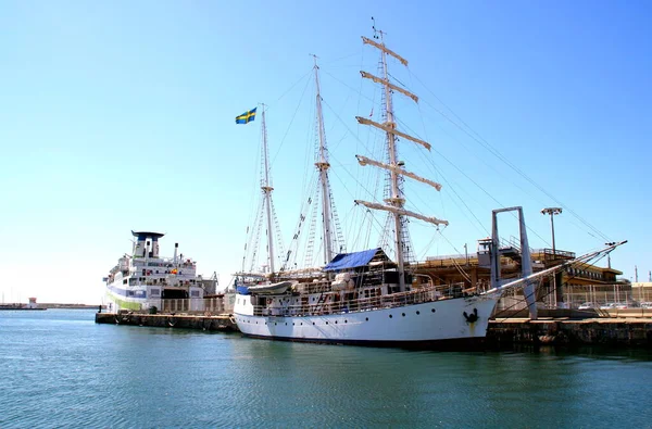 Geschützt Durch Eine Natürliche Bucht Ist Der Hafen Von Málaga — Stockfoto