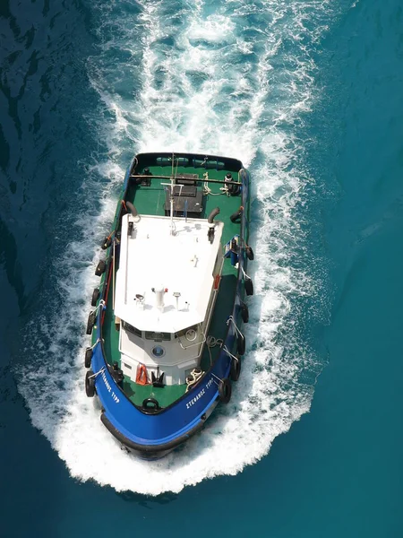 Barco Desde Arriba Canal Corinto —  Fotos de Stock