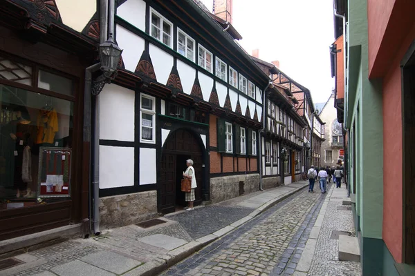 Old Town Street Quedlinburg — Foto Stock