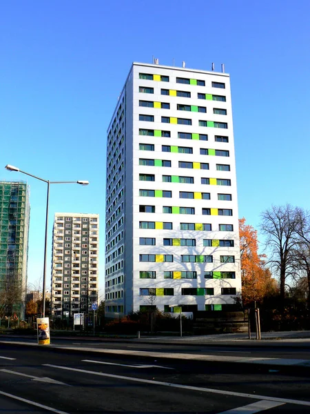 Dit Hoogbouw Voorzien Van Een Aluminium Gevel Renovatie Ook Hier — Stockfoto