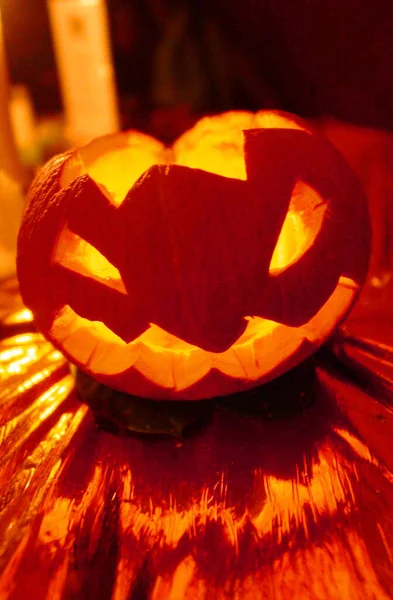 Halloween Pumpa Svart Bakgrund — Stockfoto