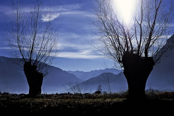 Vista Sulle Alpi Montagne Più Alte Estese — Foto Stock