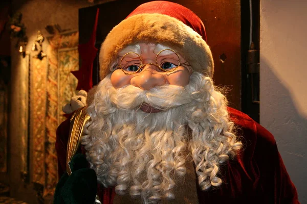 Tempo Natal Enchido Sapato Papai Noel Vermelho — Fotografia de Stock
