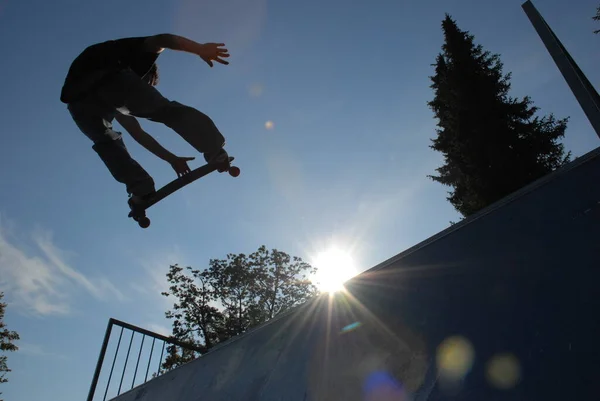 Tomba Alta Halfpipe Con Slalomboard — Foto Stock