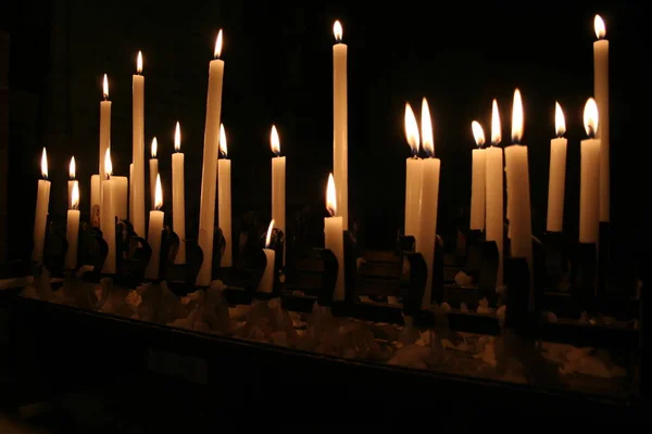 Burning Candles Church — Stock Photo, Image