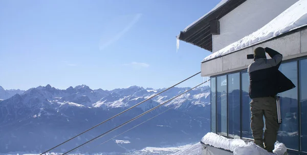 Belle Vue Sur Fond Des Montagnes Des Alpes — Photo