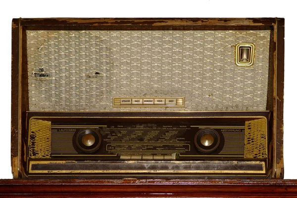 Vecchia Radio Isolata Sfondo Bianco — Foto Stock