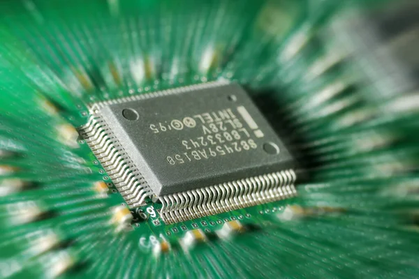 Close Green Circuit Board — Stock Photo, Image