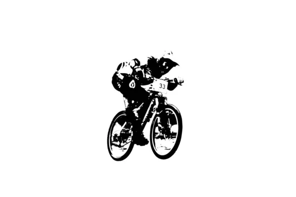 Schwarze Silhouette Eines Motorrads Auf Weißem Hintergrund — Stockfoto