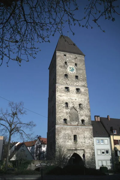 Vista Torre Cidade Velha Bavaria — Fotografia de Stock
