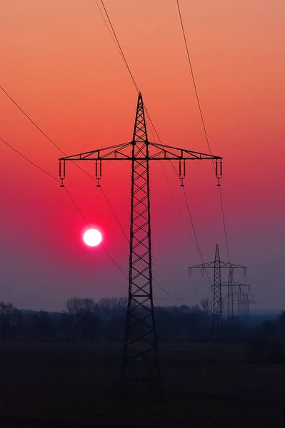 高圧線 送電線 — ストック写真