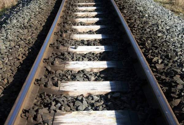 Bahngleise Nebel — Stockfoto