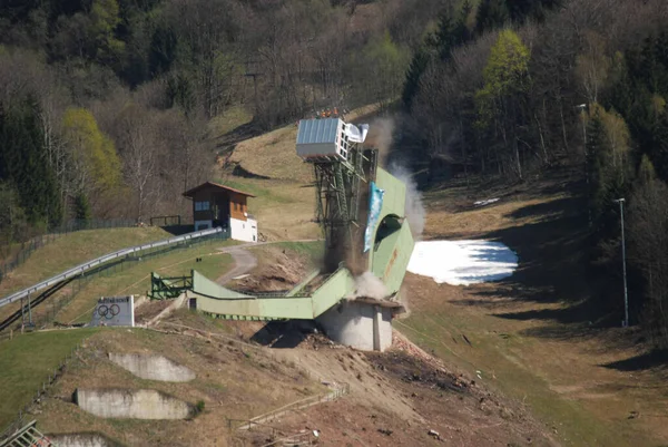 Výbuch Skoku Lyžích Garmisch Partenkirchen — Stock fotografie