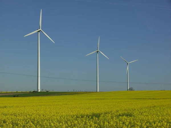 Turbinas Eólicas Campo — Fotografia de Stock