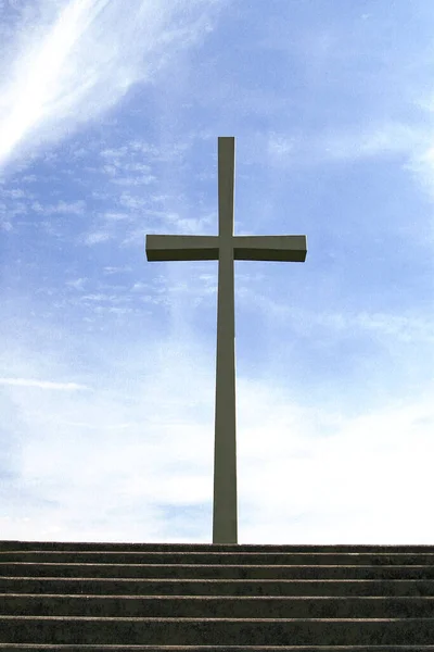 Vista Panorâmica Crucifixo Cristão — Fotografia de Stock