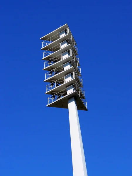 Luzes Inundação Rudolf Harbig Stadion Dynamostadion Dresden — Fotografia de Stock