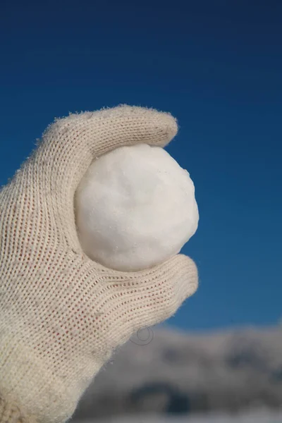 Bola Algodão Neve — Fotografia de Stock