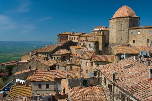 Střešní Krajina Volterra Toskánsko — Stock fotografie