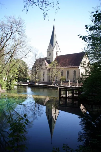 Reflektion Den Blå Krukan — Stockfoto