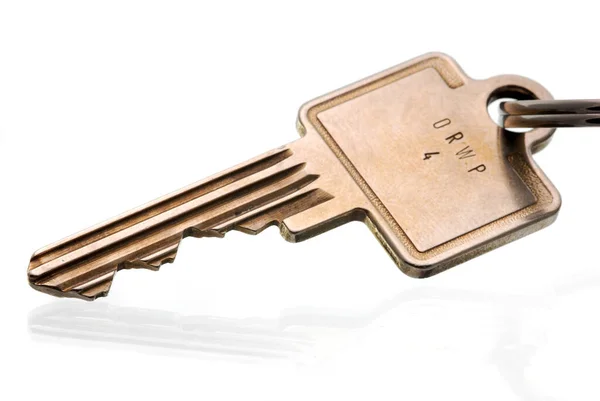 Klíč Klíčem Bílém Pozadí — Stock fotografie