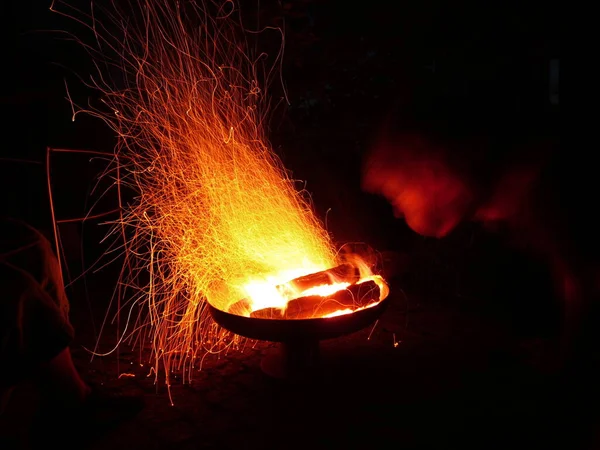 Chama Fogo Vermelho Ardente — Fotografia de Stock