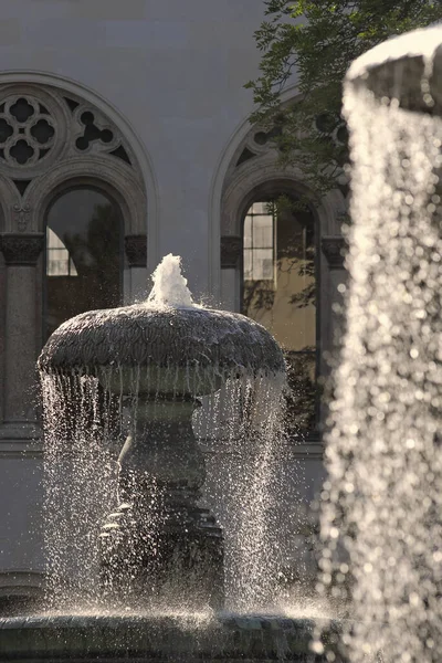 Son Las Fuentes Frente Universidad Munich Geschwister Scholl Platz — Foto de Stock