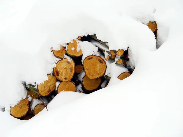 Wood Snow — Stock Photo, Image