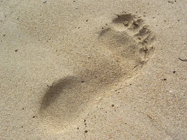 Αποτύπωμα Στην Άμμο — Φωτογραφία Αρχείου