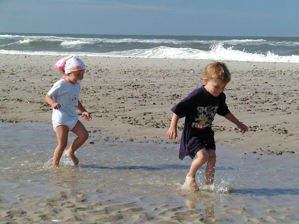 Children Playing Sea — Stock Photo, Image