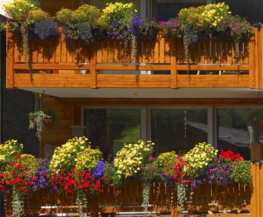 Balcony with flower boxes clipart