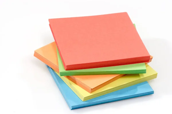 Stack Colorful Paper Sheets Isolated White Background — Stock Photo, Image