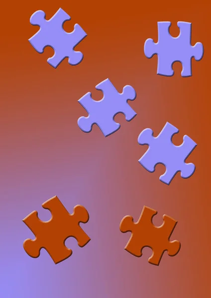 Puzzle Pezzo Puzzle Collegato — Foto Stock